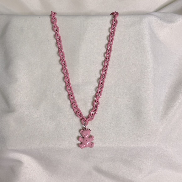 4 pcs chain bundle, 2 silver chains, 2 bear chains (one pink and one purple)! - Picture 5 of 5